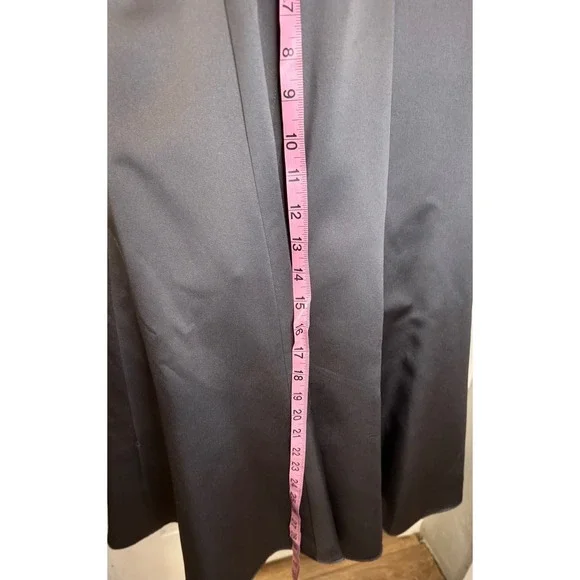 Alfred Angelo Charcoal Satin Embellished rhinestone Strap Dress Size 4 - Picture 7 of 11